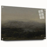 Dark Moody Landscape Art - Serene Atmospheric Hills for Timeless Decor