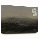Dark Moody Landscape Art - Serene Atmospheric Hills for Timeless Decor
