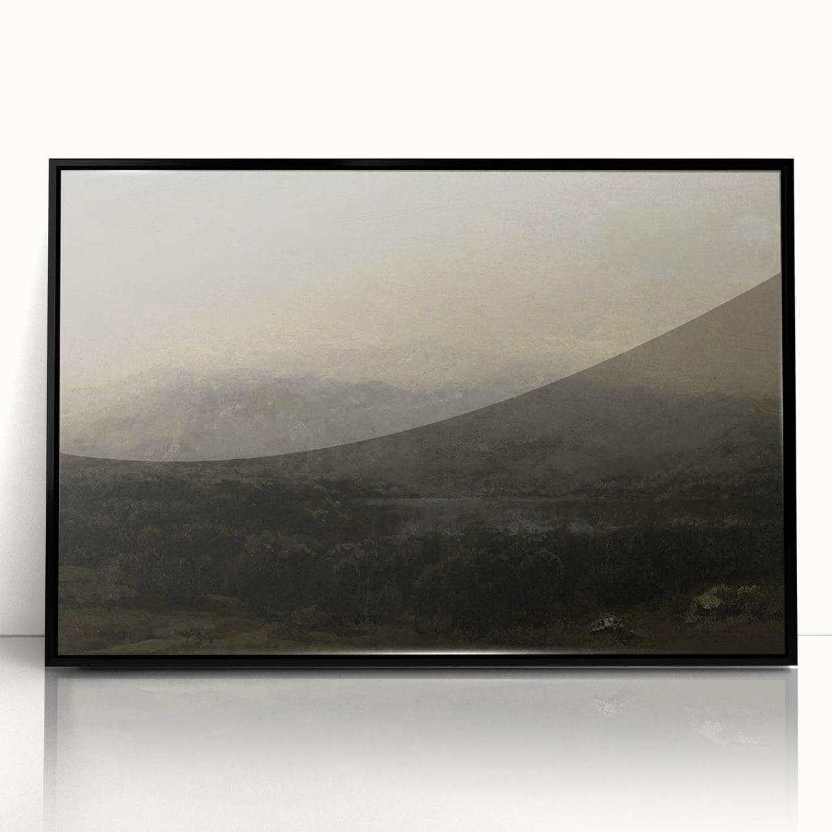 Dark Moody Landscape Art - Serene Atmospheric Hills for Timeless Decor