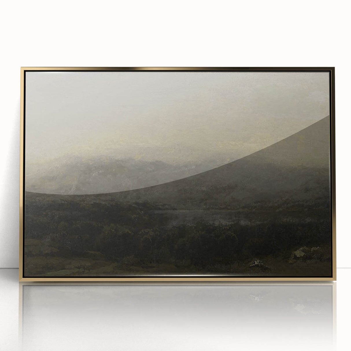 Dark Moody Landscape Art - Serene Atmospheric Hills for Timeless Decor