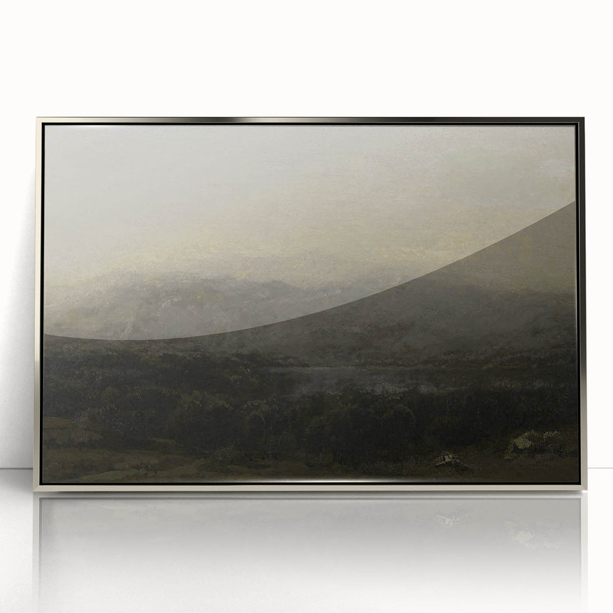 Dark Moody Landscape Art - Serene Atmospheric Hills for Timeless Decor
