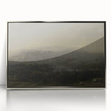 Dark Moody Landscape Art - Serene Atmospheric Hills for Timeless Decor