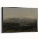 Dark Moody Landscape Art - Serene Atmospheric Hills for Timeless Decor
