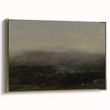 Dark Moody Landscape Art - Serene Atmospheric Hills for Timeless Decor