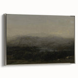 Dark Moody Landscape Art - Serene Atmospheric Hills for Timeless Decor