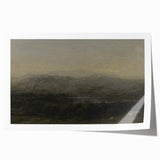 Dark Moody Landscape Art - Serene Atmospheric Hills for Timeless Decor