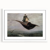Dark Moody Fantasy Art - Enchanting Flying Carpet Scene for Home Decor