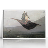 Dark Moody Fantasy Art - Enchanting Flying Carpet Scene for Home Decor