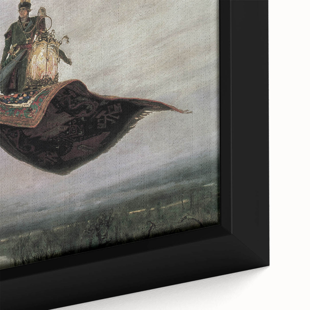 Dark Moody Fantasy Art - Enchanting Flying Carpet Scene for Home Decor