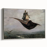Dark Moody Fantasy Art - Enchanting Flying Carpet Scene for Home Decor