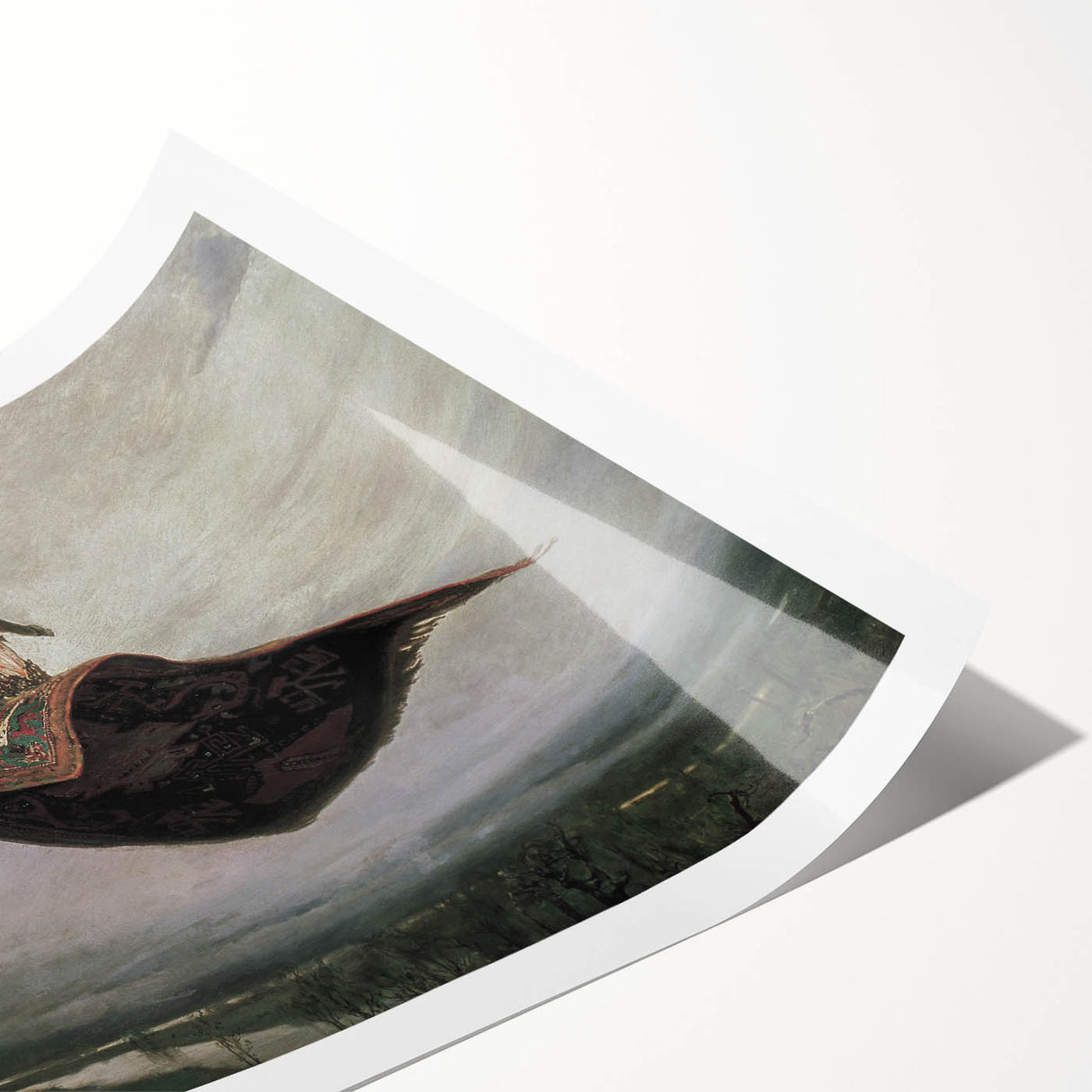 Dark Moody Fantasy Art - Enchanting Flying Carpet Scene for Home Decor