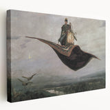 Dark Moody Fantasy Art - Enchanting Flying Carpet Scene for Home Decor