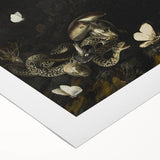 Dark Moody Wall Art with Snakes and Moths | Dramatic Moody Art Prints