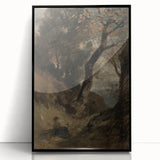 Dark Moody Wall Art | Serene Landscape with Figure in Dramatic Tones