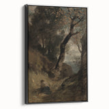 Dark Moody Wall Art | Serene Landscape with Figure in Dramatic Tones