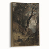 Dark Moody Wall Art | Serene Landscape with Figure in Dramatic Tones