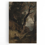 Dark Moody Wall Art | Serene Landscape with Figure in Dramatic Tones