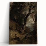 Dark Moody Wall Art | Serene Landscape with Figure in Dramatic Tones