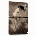Dark Moody Wall Art | Vintage Nude on Broomstick | Moody Art Prints