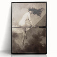 Dark Moody Wall Art | Vintage Nude on Broomstick | Moody Art Prints