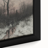 Dark Moody Winter Scene: Snowy Forest Walk Wall Art for Interiors
