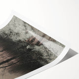 Dark Moody Winter Scene: Snowy Forest Walk Wall Art for Interiors