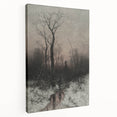 Dark Moody Winter Scene: Snowy Forest Walk Wall Art for Interiors