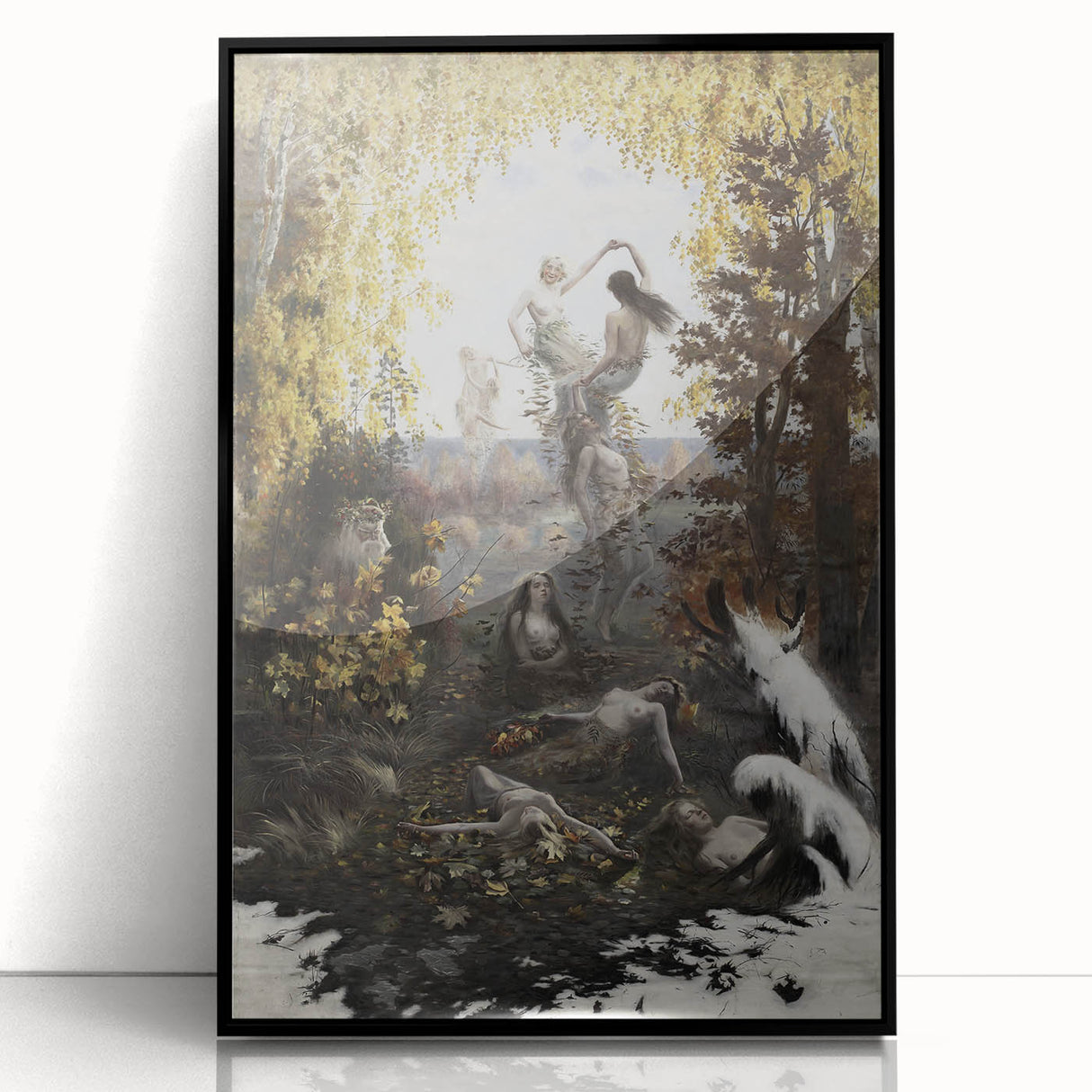 Dark Moody Wall Art | Enchanting Nymphs in Nature | Dramatic Art Prints