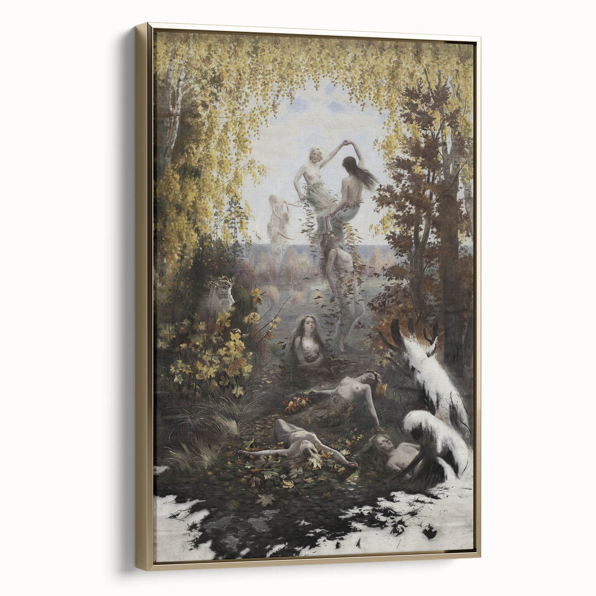 Dark Moody Wall Art | Enchanting Nymphs in Nature | Dramatic Art Prints
