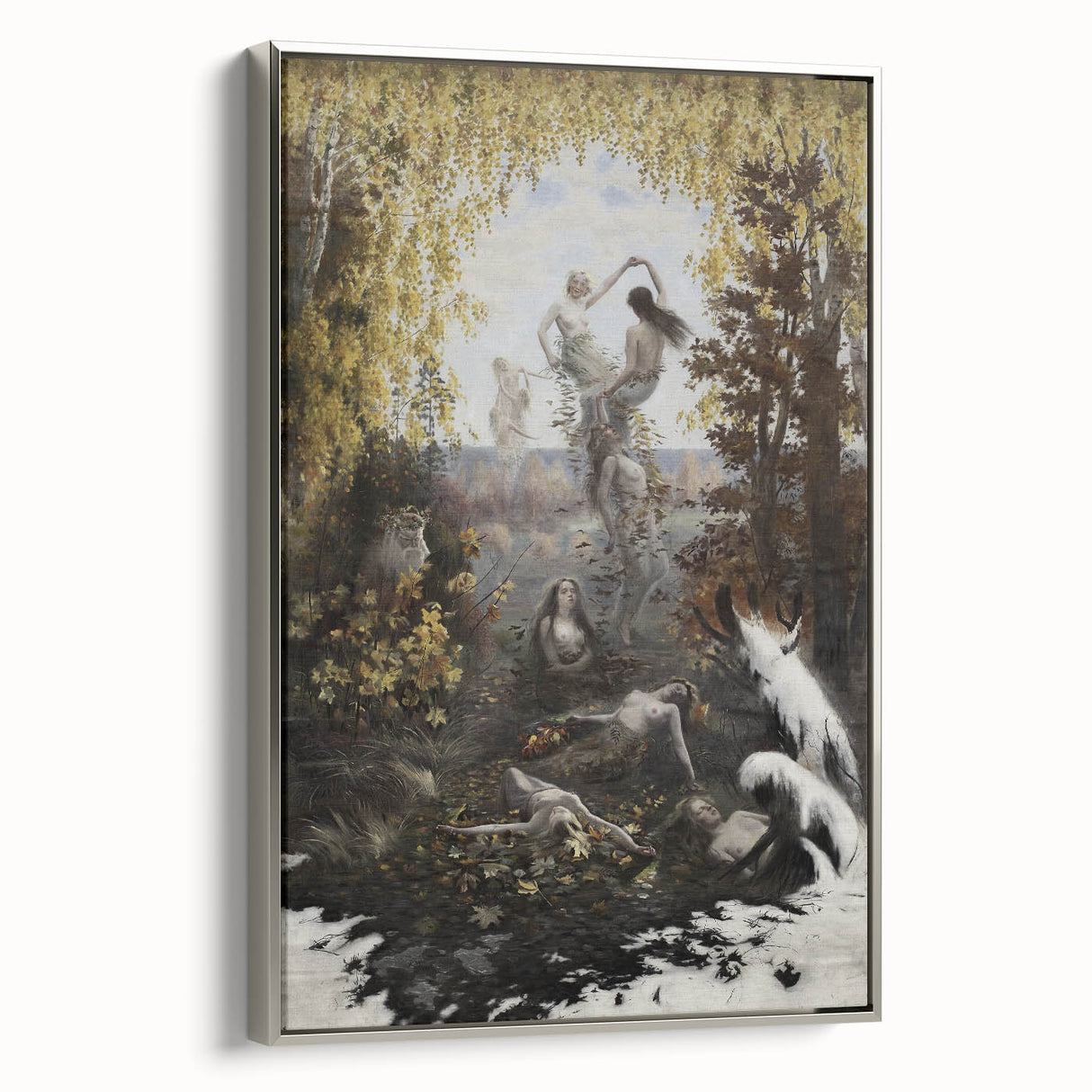 Dark Moody Wall Art | Enchanting Nymphs in Nature | Dramatic Art Prints