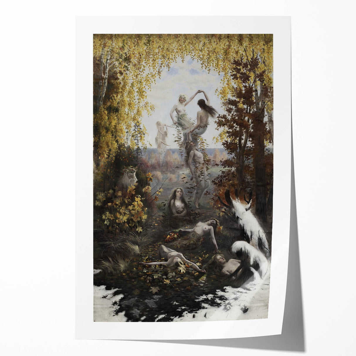 Dark Moody Wall Art | Enchanting Nymphs in Nature | Dramatic Art Prints
