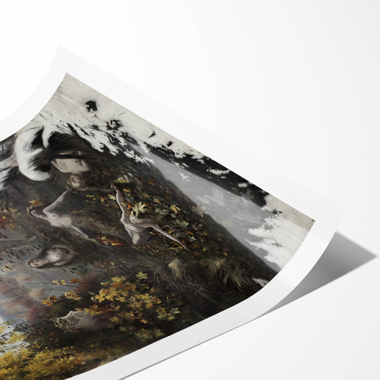 Dark Moody Wall Art | Enchanting Nymphs in Nature | Dramatic Art Prints