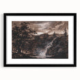 Dark Moody Wall Art - Timeless Waterfall Scene with Dramatic Shadows