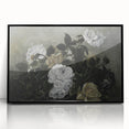 Moody Art Prints - Dramatic White Roses with Dark Green Foliage