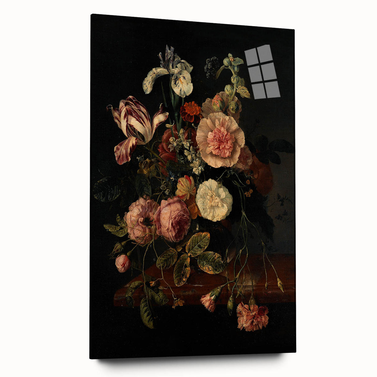 Dark Moody Wall Art - Classic Floral Bouquet for Elegant Home Decor