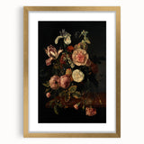 Dark Moody Wall Art - Classic Floral Bouquet for Elegant Home Decor