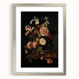 Dark Moody Wall Art - Classic Floral Bouquet for Elegant Home Decor