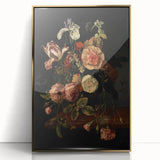 Dark Moody Wall Art - Classic Floral Bouquet for Elegant Home Decor