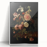 Dark Moody Wall Art - Classic Floral Bouquet for Elegant Home Decor