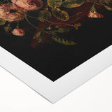 Dark Moody Wall Art - Classic Floral Bouquet for Elegant Home Decor