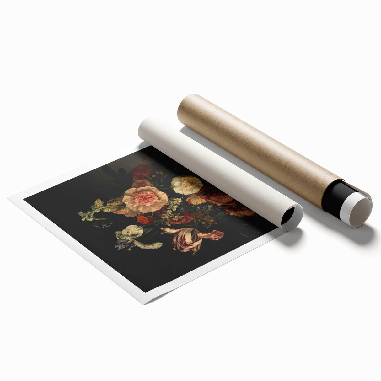 Dark Moody Wall Art - Classic Floral Bouquet for Elegant Home Decor