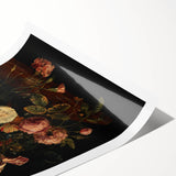 Dark Moody Wall Art - Classic Floral Bouquet for Elegant Home Decor
