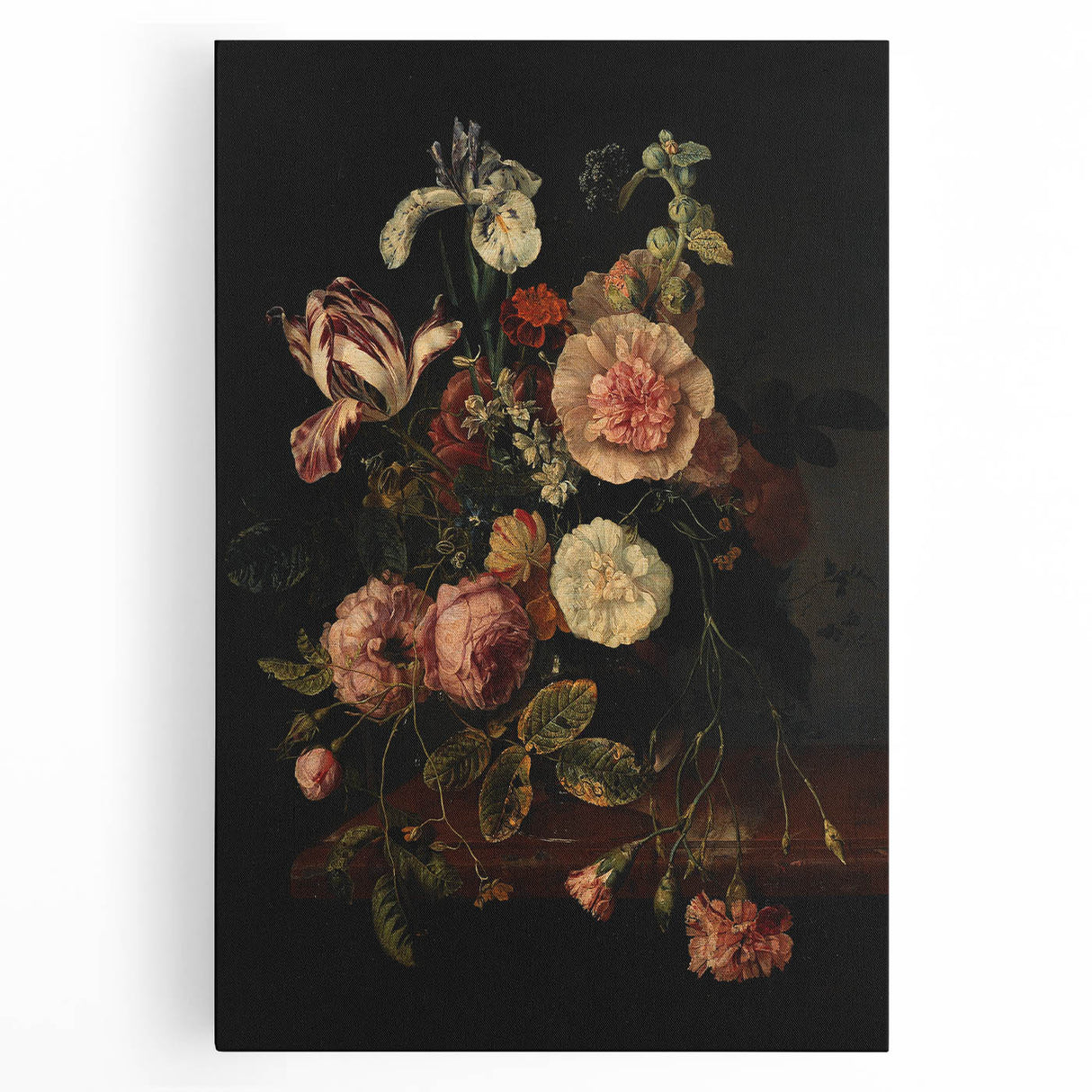 Dark Moody Wall Art - Classic Floral Bouquet for Elegant Home Decor