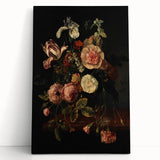 Dark Moody Wall Art - Classic Floral Bouquet for Elegant Home Decor