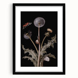 Dark Moody Wall Art - Botanical Elegance with Butterflies and Snails