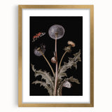 Dark Moody Wall Art - Botanical Elegance with Butterflies and Snails