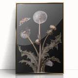 Dark Moody Wall Art - Botanical Elegance with Butterflies and Snails
