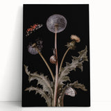 Dark Moody Wall Art - Botanical Elegance with Butterflies and Snails