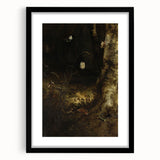 Dark Moody Wall Art - Forest Scene with Butterflies and Serpents