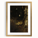 Dark Moody Wall Art - Forest Scene with Butterflies and Serpents